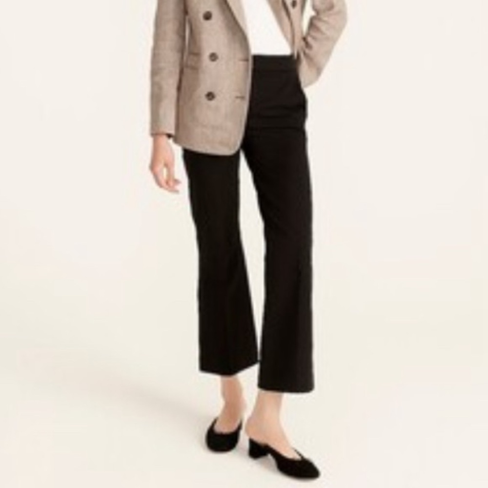 Repost: J Crew Hayden Black Kickout Crop Pant in Wool Flannel